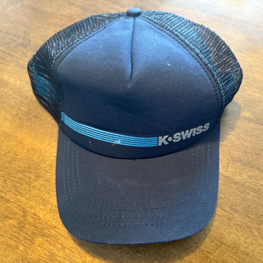 K-Swiss Two Tone Blue Adjustable Size Hat Black Men Back